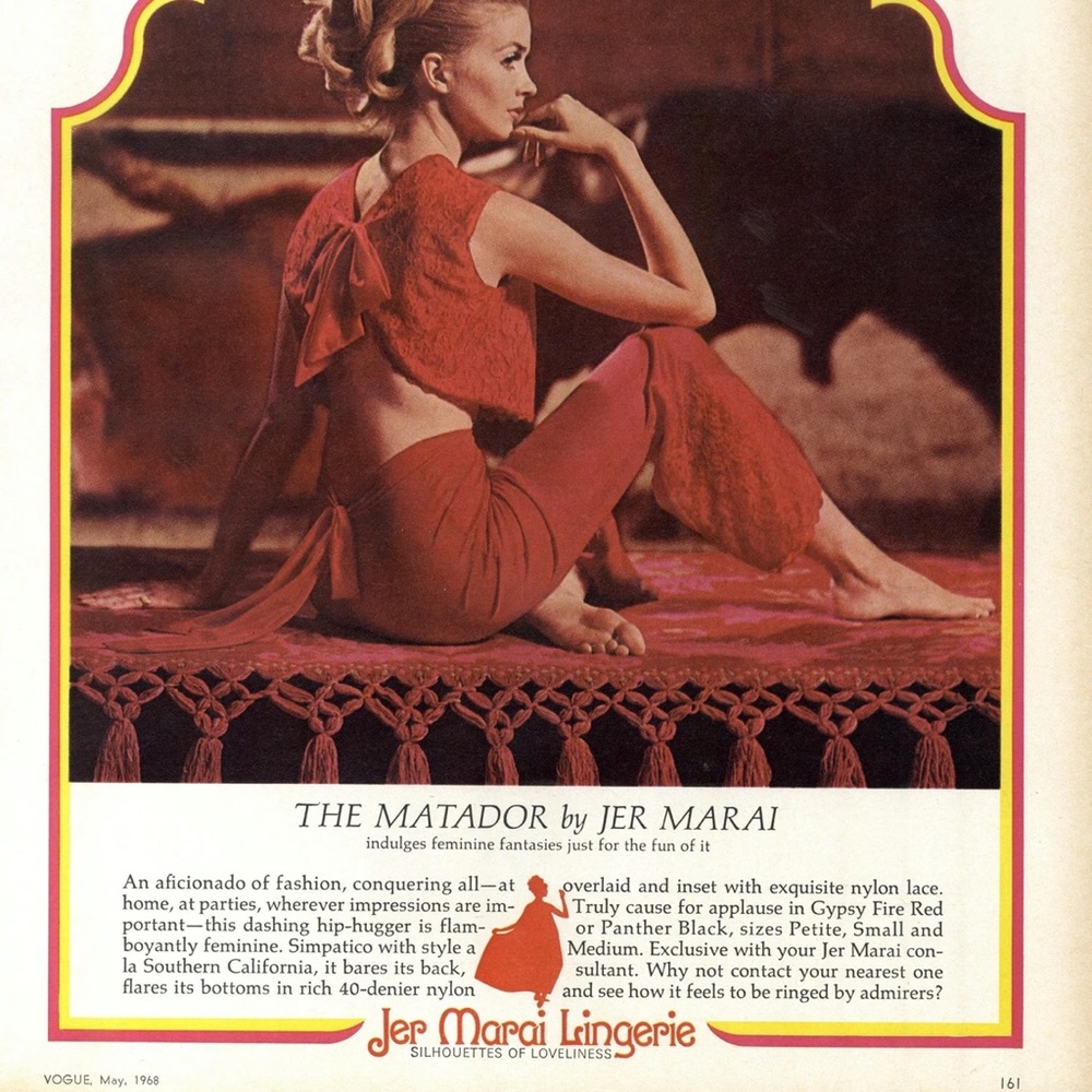 VTG 60’s THE MATADOR by JER MARAI Red Nylon Lace Pajamas - Picture 2 of 12